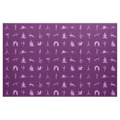 Paarse yogahoudingen gedrukte stof per yard (Fat Quarter)
