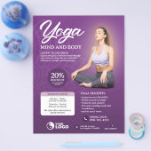 Paarse yogaklasse Flyer (Enkel)