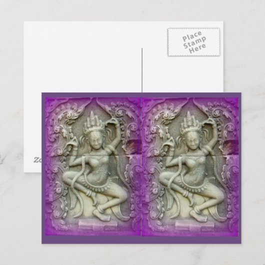 paarse yoginese danst briefkaart (Voorkant / Achterkant)
