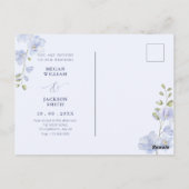 Paarse zachte bloesem bruiloft briefkaart (Achterkant)