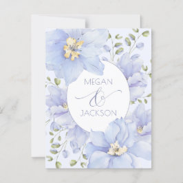 Paarse zachte bloesem bruiloft briefkaart