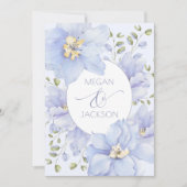 Paarse zachte bloesem bruiloft kaart (Voorkant)