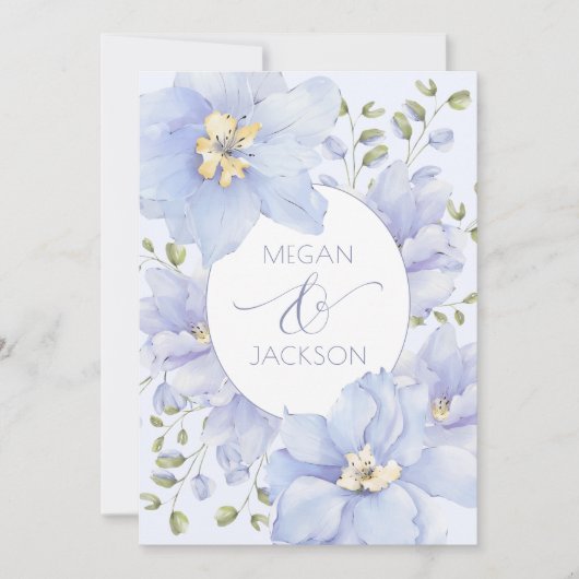 Paarse zachte bloesem bruiloft kaart (Voorkant)