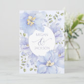 Paarse zachte bloesem bruiloft kaart (Staand voorkant)