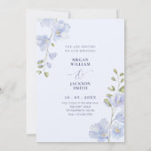 Paarse zachte bloesem bruiloft kaart (Achterkant)