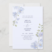 Paarse zachte bloesem bruiloft kaart (Achterkant)