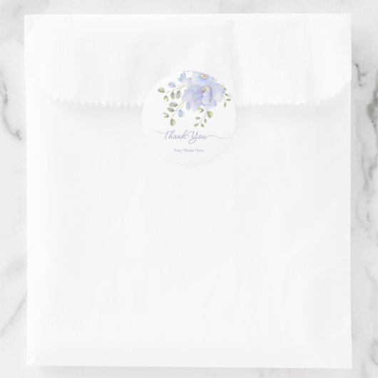 Paarse zachte bloesem ronde sticker (Tas)