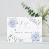 Paarse zachte bloesem RSVP kaartje (Staand voorkant)