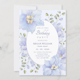 Paarse zachte bloesem verjaardag kaart