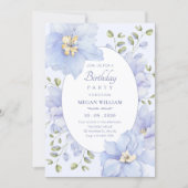 Paarse zachte bloesem verjaardag kaart (Voorkant)