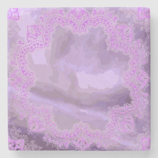 Paarse zakdoek Abstract Onderzetter van Marble Sto (Voorkant)