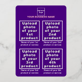 Paarse Zakelijk Merk op Chanoeka Folie Feestdagenkaart (Achterkant)