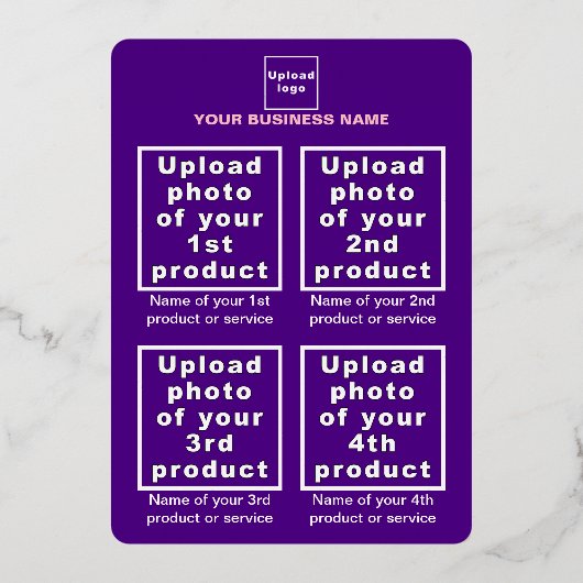 Paarse Zakelijk Merk op Halloween Folie Feestdagenkaart (Achterkant)