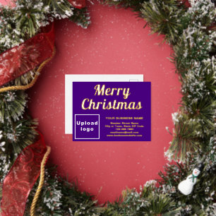 Paarse Zakelijk Merk op Kerstmis Folie Feestdagen Briefkaart