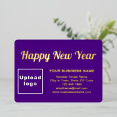 Paarse Zakelijk Merk op Nieuwjaar Rechthoek Folie Feestdagenkaart (Staand Voorkant)