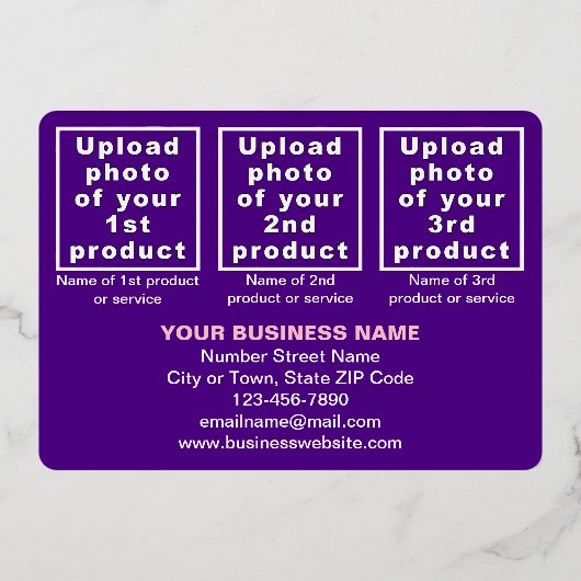 Paarse Zakelijk Merk op Nieuwjaar Rechthoek Folie Feestdagenkaart (Achterkant)