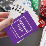 Paarse Zakelijk Merk op Speelkaarten<br><div class="desc">speelkaarten met paarse achtergrond. Pas het aan door uw bedrijfsnaam te typen en uw zakelijke logo te uploaden. Pas het aan en neem het op in uw promotieproducten, weggeefartikelen of geschenken aan uw klanten of klanten, een marketingstrategie om uw bedrijf te adverteren of om uw merknaam te promoten. speelkaarten die...</div>
