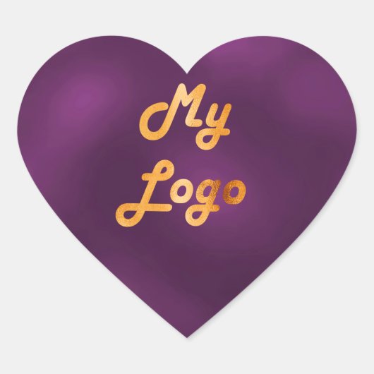Paarse zakelijke logo hart hart sticker (Voorkant)