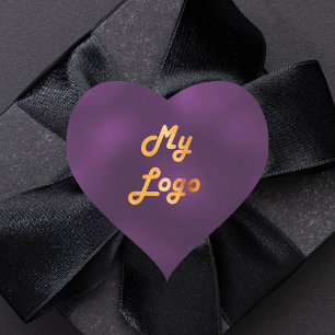Paarse zakelijke logo hart hart sticker