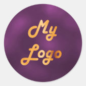 Paarse zakelijke logo ronde sticker (Voorkant)
