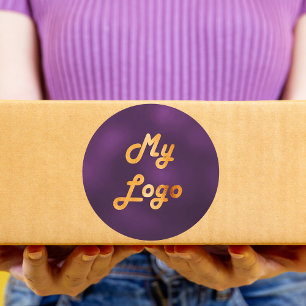 Paarse zakelijke logo ronde sticker