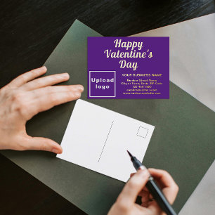 Paarse Zakelijke Merk op Valentijnsdag Folie Feestdagen Briefkaart