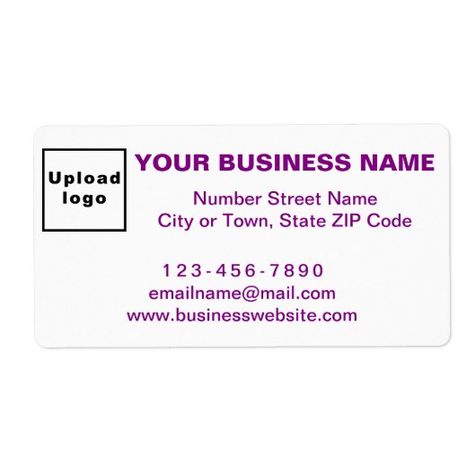 Paarse Zakelijke Merk Teksten op Verzendlabel (Voorkant)