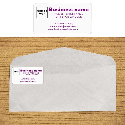 Paarse Zakelijke Merkteksten op Adreslabel Etiket