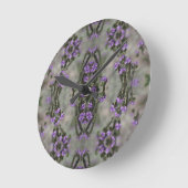 Paarse zalt Heliotrope Wilde bloemenpatroon Ronde Klok (Hoek)