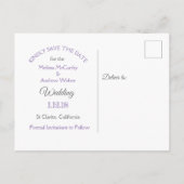 Paarse zand dollar met een gemarteld huwelijk spar aankondigingskaart (Achterkant)