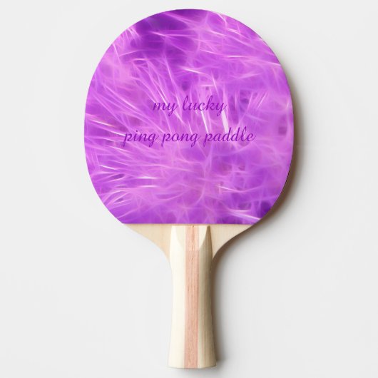 Paarse zandlopers transformeren tafeltennisbatje (Voorkant)