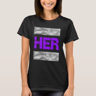 Paarse Ze is Haar Paarse Kleur Graphic T-shirt