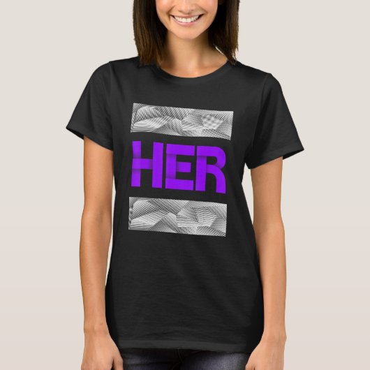 Paarse Ze is Haar Paarse Kleur Graphic T-shirt (Voorkant)