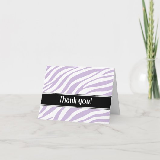 Paarse Zebra Afdrukken Hartelijk dank Bedankkaart (Voorkant)