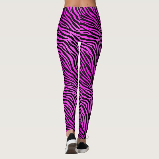 Paarse Zebra Afdrukken Leggings (Achterkant)