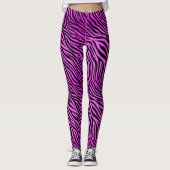 Paarse Zebra Afdrukken Leggings (Voorkant)