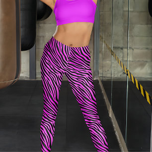 Paarse Zebra Afdrukken Leggings