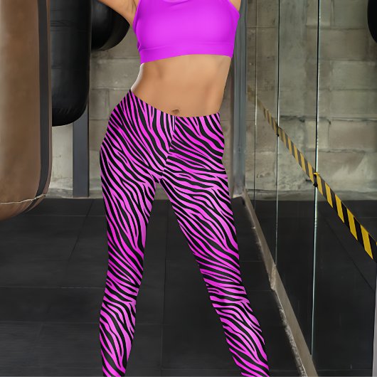 Paarse Zebra Afdrukken Leggings