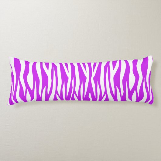 Paarse Zebra Afdrukken Lichaamskussen (Voorkant)