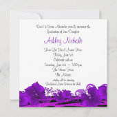 Paarse Zebra afstudeeraankondigingen voor meisjes Kaart (Achterkant)