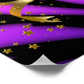 Paarse Zebra Banner Verjaardagsfeestje Viering Poster (Hoek)