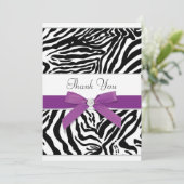 Paarse Zebra bedankkaart (Staand voorkant)