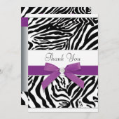Paarse Zebra bedankkaart (Voorkant / Achterkant)