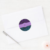 Paarse Zebra, Blauwe Zebra, Glitter Zebra, Monogra Ronde Sticker (Envelop)