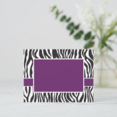 Paarse Zebra Briefkaart (Staand voorkant)
