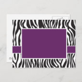 Paarse Zebra Briefkaart (Voorkant / Achterkant)