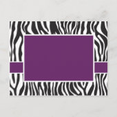 Paarse Zebra Briefkaart (Voorkant)