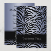 Paarse Zebra Bruidsfeest Uitnodigingen (Voorkant / Achterkant)