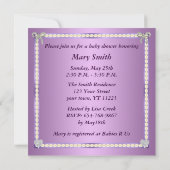 Paarse Zebra Diamond Bow Baby shower Kaart (Achterkant)