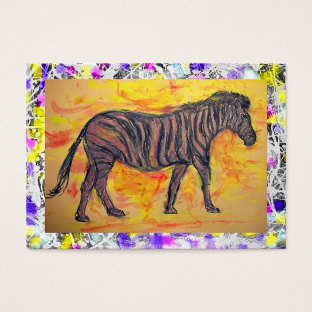 paarse zebra druppel visitekaartjes (Voorkant)